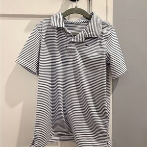 Vineyard Vines Navy and White Striped performance Polo for Kids